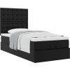 Osmanský postel s matrací 90x200cm cm umělá kůže [3312981] (Barva Černá)