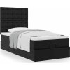 Osmanský postel s matrací 90x200cm cm umělá kůže [3312981] (Barva Černá)
