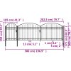 Zahradní plotová branka s obloukem ocelová 2 x 5 m [144372] (Barva Černá)