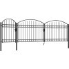 Zahradní plotová branka s obloukem ocelová 1,75 x 5 m [144371] (Barva Černá)