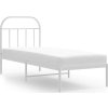 Kovový rám postele s čelem 75 x 190 cm [353674] (Barva Bílá)