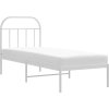 Kovový rám postele s čelem 75 x 190 cm [353674] (Barva Bílá)