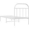 Kovový rám postele s čelem 75 x 190 cm [353674] (Barva Bílá)