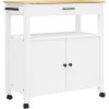Kuchyňský vozík MONZA 84 x 40 x 88,5 cm masivní borové dřevo [376108] (Barva Bílá)