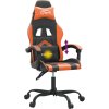 Otočná herní židle umělá kůže [349597] (Barva Černá a oranžová)