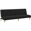 2místná rozkládací pohovka s podnožkou textil [3258140] (Barva Černá)