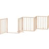 Zábrana pro psy s dvířky skládací 15 panelů 750 cm topol [3155531] (Barva Přírodní)