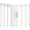 Zábrana pro psy s dvířky skládací 12 panelů 600 cm topol [3155536] (Barva Bílá)