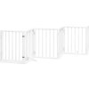 Zábrana pro psy s dvířky skládací 12 panelů 600 cm topol [3155536] (Barva Bílá)