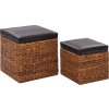 Sada taburetů z mořské trávy 2 kusy [246110] (Barva Hnědá)