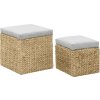 Sada taburetů z mořské trávy 2 kusy [246110] (Barva Hnědá)