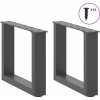 Nohy konferenčního stolku ve tvaru U 2 ks ocel 30 x (30-31) cm ocel [4013128] (Barva Černá)