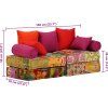 2místný modulární pouf textil [244985] (Barva Patchwork)