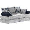 2místný modulární pouf textil [244985] (Barva Patchwork)