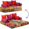 2místný modulární pouf textil [244985] (Barva Patchwork)