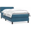 Box spring postel s matrací 80x210 cm samet [3317341] (Barva Tmavě moddrá)