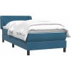 Box spring postel s matrací 80x210 cm samet [3317341] (Barva Tmavě moddrá)