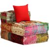 3místný modulární pouf textil [244983] (Barva Patchwork)