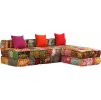 3místný modulární pouf textil [244983] (Barva Patchwork)