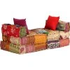 3místný modulární pouf textil [244983] (Barva Patchwork)