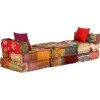3místný modulární pouf textil [244983] (Barva Patchwork)