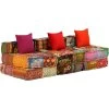 3místný modulární pouf textil [244983] (Barva Patchwork)