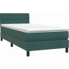 Box spring postel s matrací 80x210 cm samet [3317148] (Barva Tmavě zelená)