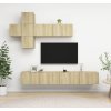 7dílný set TV skříněk dřevotříska [3329016] (Barva dub artisan)