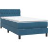 Box spring postel s matrací a LED 80x220 cm samet [3317197] (Barva Tmavě moddrá)