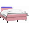 Box spring postel s matrací a LED 120x210 cm samet [3316683] (Barva Světle šedá)