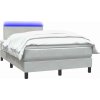 Box spring postel s matrací a LED 120x210 cm samet [3316683] (Barva Světle šedá)