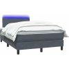 Box spring postel s matrací a LED 120x210 cm samet [3316683] (Barva Světle šedá)