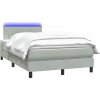 Box spring postel s matrací a LED 120x210 cm samet [3317071] (Barva Tmavě moddrá)