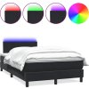 Box spring postel s matrací a LED 120x210 cm samet [3317071] (Barva Tmavě moddrá)