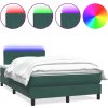 Box spring postel s matrací a LED 120x210 cm samet [3317071] (Barva Tmavě moddrá)