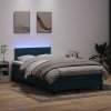 Box spring postel s matrací a LED 120x210 cm samet [3317071] (Barva Tmavě moddrá)