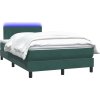 Box spring postel s matrací a LED 120x210 cm samet [3317071] (Barva Tmavě moddrá)