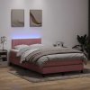 Box spring postel s matrací a LED 120x210 cm samet [3317071] (Barva Tmavě moddrá)