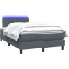 Box spring postel s matrací a LED 120x210 cm samet [3317071] (Barva Tmavě moddrá)