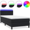 Box spring postel s matrací a LED 90x210 cm samet [3316676] (Barva Růžová)