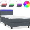 Box spring postel s matrací a LED 90x210 cm samet [3316676] (Barva Růžová)