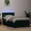 Box spring postel s matrací a LED 90x210 cm samet [3316676] (Barva Růžová)