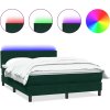 Box spring postel s matrací a LED 160x220 cm samet [3316744] (Barva Tmavě šedá)