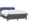 Box spring postel s matrací a LED 160x220 cm samet [3316744] (Barva Tmavě šedá)