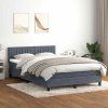 Box spring postel s matrací 160x220 cm samet [3316456] (Barva Tmavě šedá)