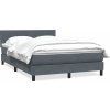 Box spring postel s matrací 160x220 cm samet [3316456] (Barva Tmavě šedá)