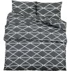 Sada ložního prádla 220 x 240 cm bavlna [136051] (Barva tmavě šedá a bílá)