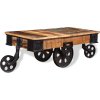 Konferenční stolek s kolečky, hrubé mangovníkové dřevo [243980] (Barva Vícebarevný)