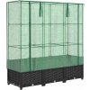 Vyvýšený záhon se skleníkem ratanový vzhled 120 x 40 x 138 cm [4015829] (Barva Modro-šedá)