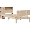 Postel s knihovnou bez matrace 75x190 cm masivní borovice [3322642] (Barva Přírodní)
